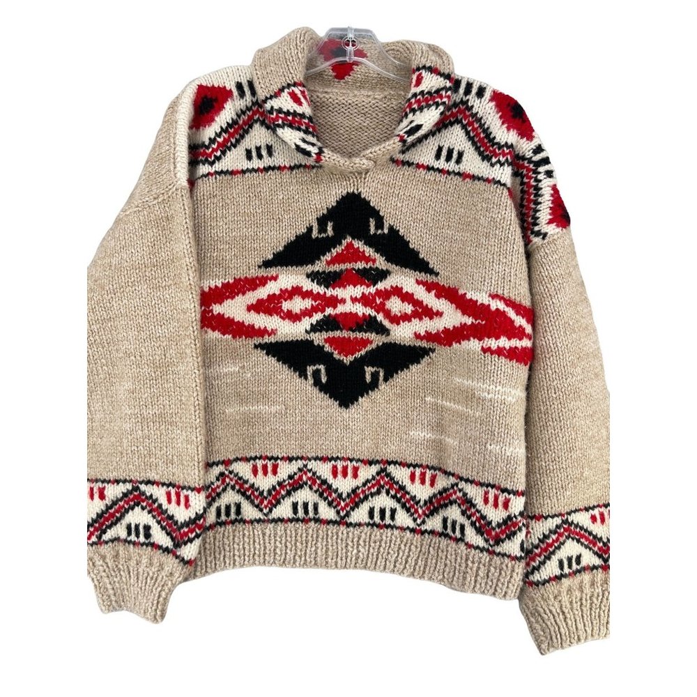 Vtg Ralph Lauren Sweater HandKnit Southwest Wool Aztec Navajo RRL Dazzler Double